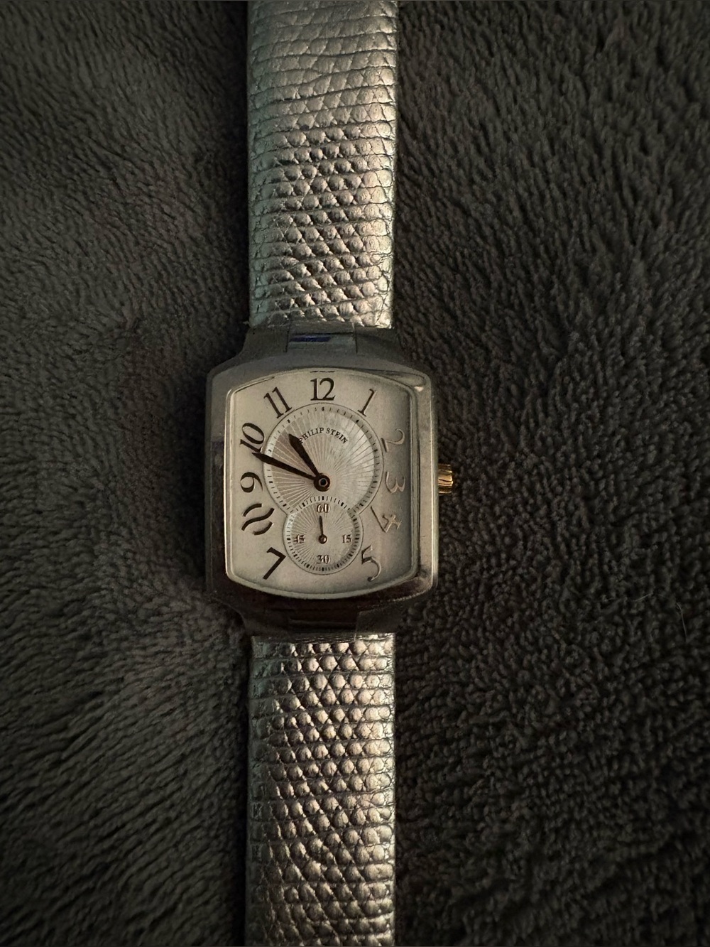Philip Stein Signature Women's Watch Silver Lizard Strap Natural Frequency